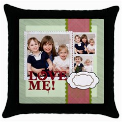 merry christmas - Throw Pillow Case (Black) merry christmas - Throw Pillow Case (Black)