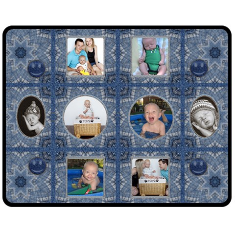 Denim Design Medium Fleece Blanket By Lil 60 x50  Blanket Front