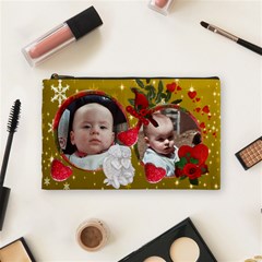 red and gold cosmetic bag medium - Cosmetic Bag (Medium)