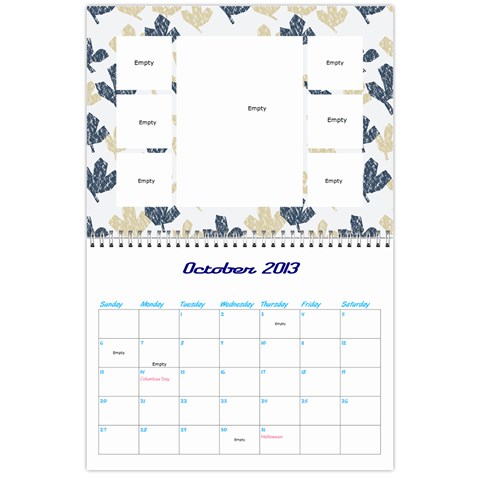 Calendar By Lisa Oct 2013