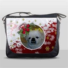 Red and white snowflake Messenger Bag Red and white snowflake Messenger Bag