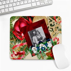 Christmas Pines And Ornament Large Mouse Pad
