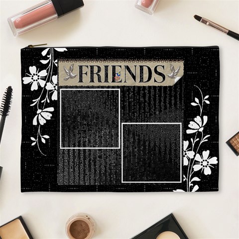 Friends Black Xl Cosmetic Bag By Lil Front