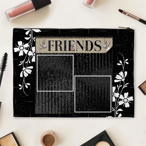 Friends Black Xl Cosmetic Bag By Lil Back