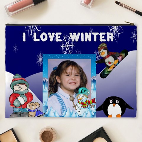 I Love Winter Cosmetic Bag (xxxl) By Kim Blair Back