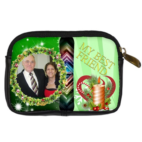 Green Digital Camera Leather Case By Kim Blair Back