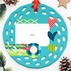 Playful Hearts - Round Filigree Ornament (Two Sides)