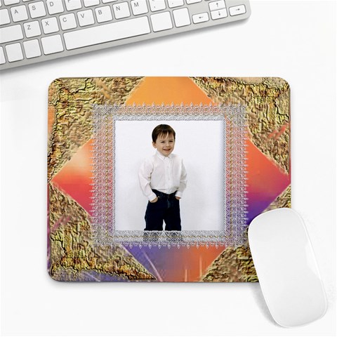 Silver And Gold Large Mouse Pad By James Novak Front