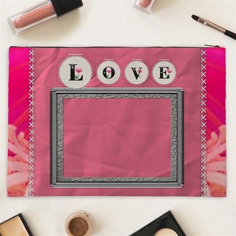 Pink Love Xxl Cosmetic Bag By Lil Back