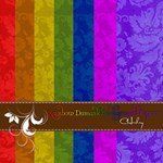 Rainbow Damask Background Papers