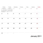 European calendar 2011
