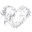 silver glitter leaf swirl heart