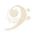 bass clef ivory