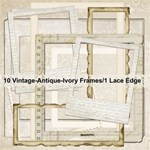 Vintage Antique Ivory Frames & Lace edge Vintage Antique Ivory Frames & Lace edge
