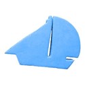 bright blue sailing ship