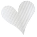 heart white ribbed