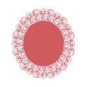 oval red lace frame
