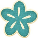 Teal Chipboard Flower
