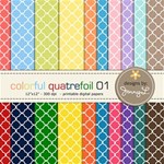 Colorful Quatrefoil with Matching Solid Papers