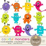 Colorful, Silly and Cute Monsters Colorful, Silly and Cute Monsters